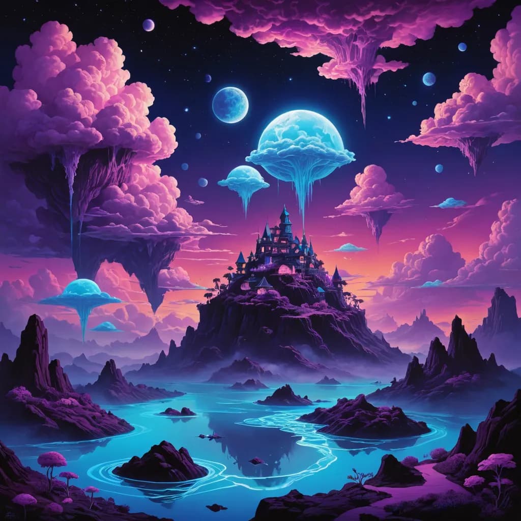 Trình tạo nghệ thuật đèn đen AI - Tạo tác phẩm nghệ thuật Neon &amp; UV